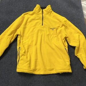Vintage Polo Sport Ralph Lauren Sweater Mens XL Yellow Fleece 1/4 Zip 90s